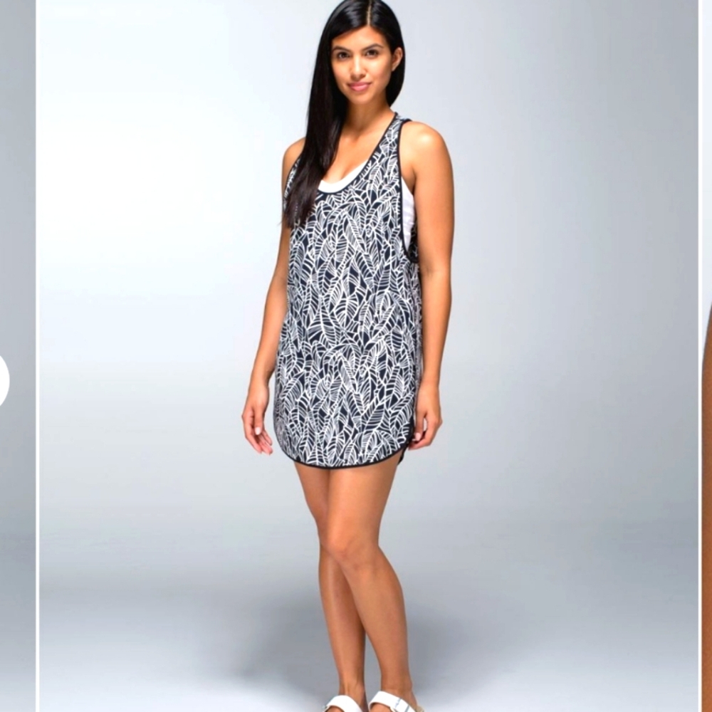 Lululemon Coastal DressPretty Palm Black Angel Wing large